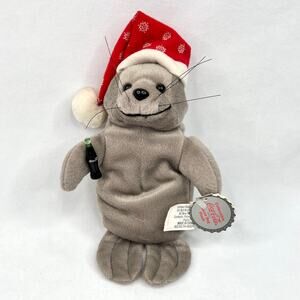 Vintage 1997 Coca Cola Christmas Seal Beanbag Plush